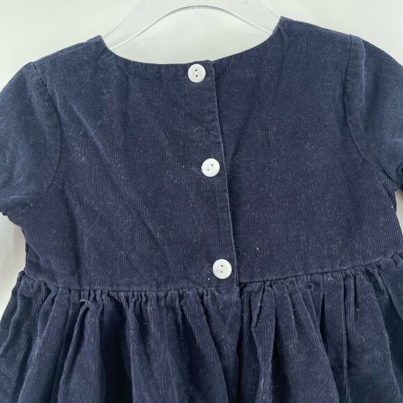 BELLA BLISS Dress Size 3 Boutique Corduroy Green Navy Toddler Girl Prep Holiday - Picture 5 of 12